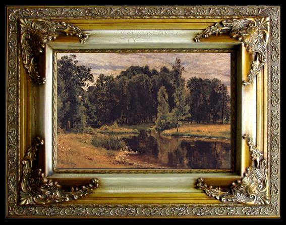 framed  Ivan Shishkin The Pond in the old Flower gardens, Ta051